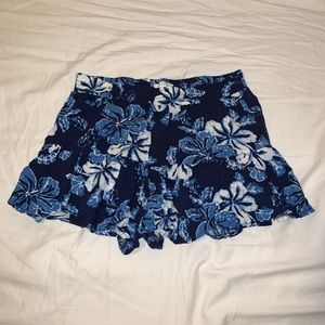 blue floral short/skort